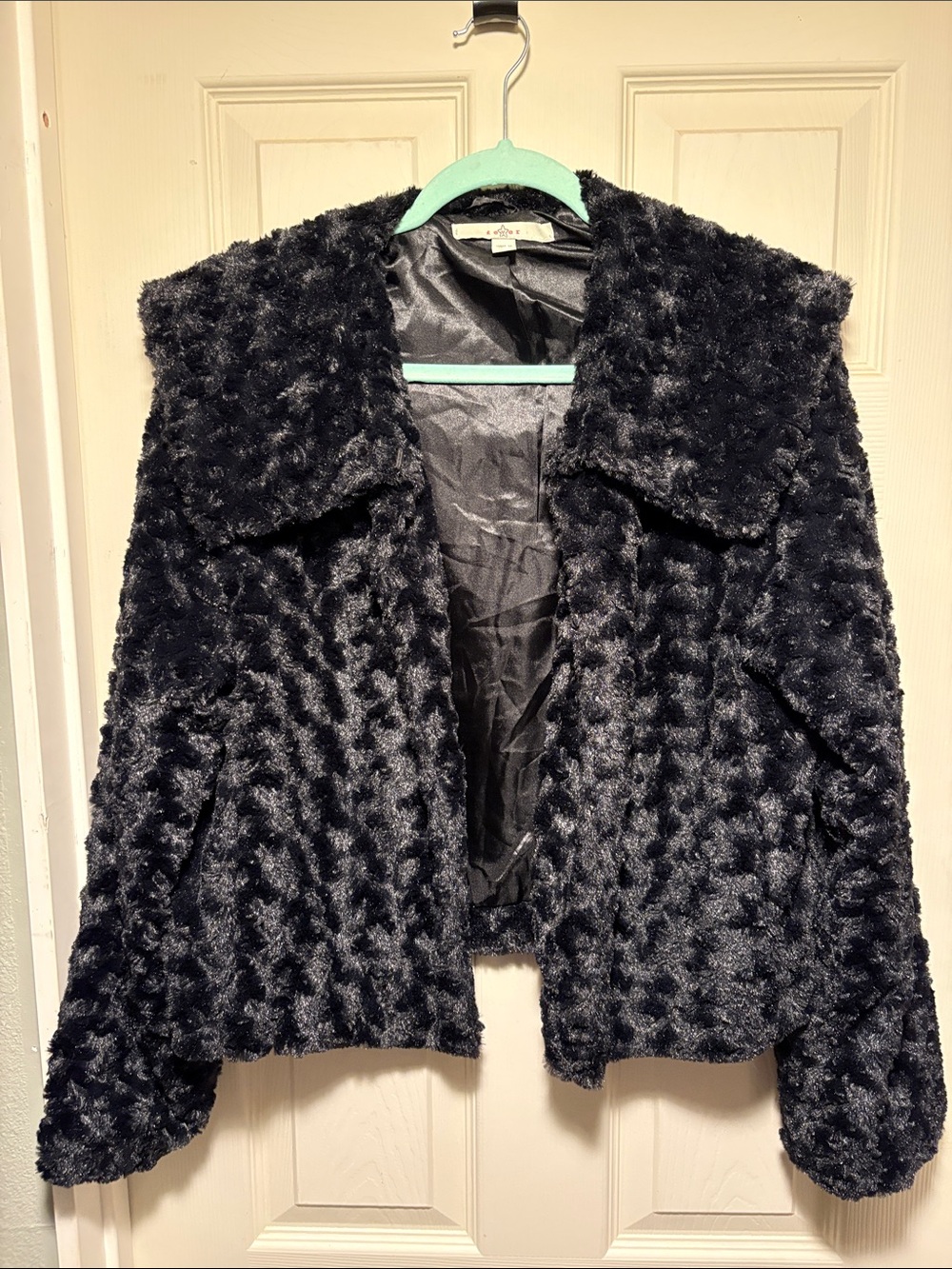 Fever Black Plush Teddy Jacket